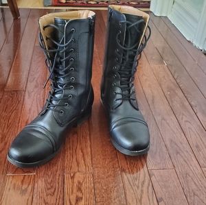 Wild Diva Black Military/Combat Boots